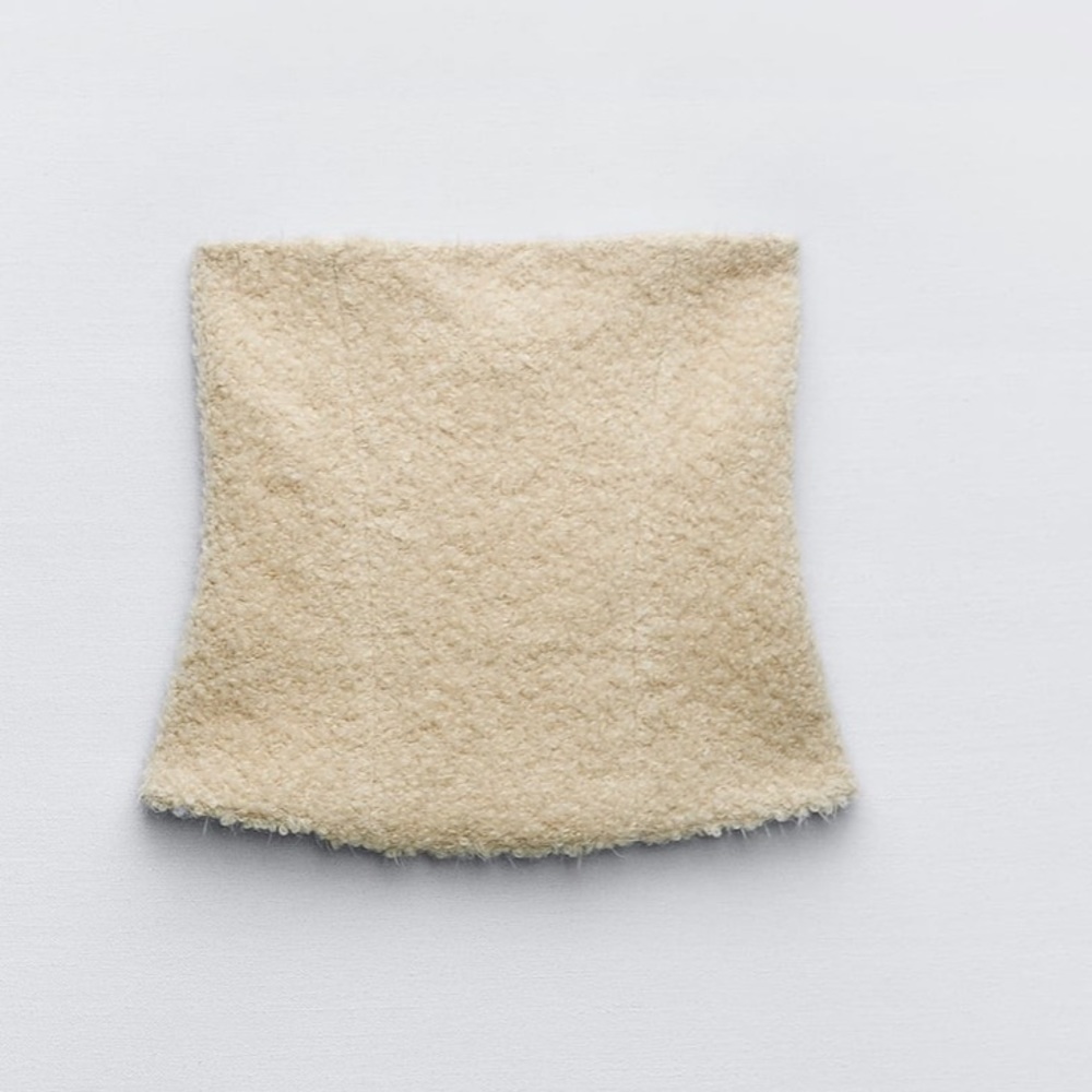 Zara NWT structured fuzzy / furry strapless tube top - Picture 8 of 8